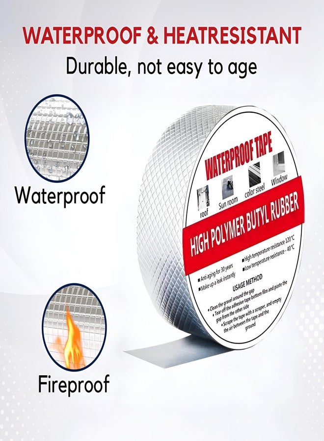 DIVSHANA Adhesive Waterproof tape (2 Inch (5CM*5M) | Super Strong Permanent Repair Roof | Water Leakage Solution Rubber Tape | surface Crack Window Sill Gap Boat Sealing Tank Leak - Image 4
